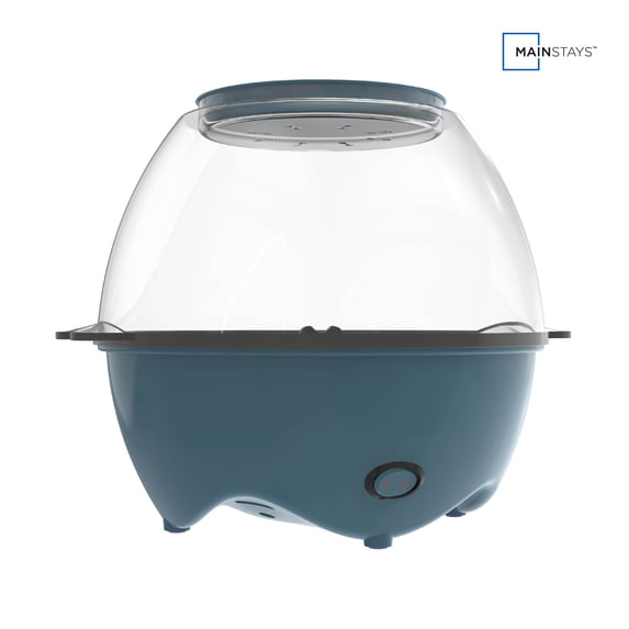 Mainstays 18-Cup Popcorn Machine, Electric Popcorn Maker Machine with Stirring Rod and 2-in-1 Serving Bowl Lid