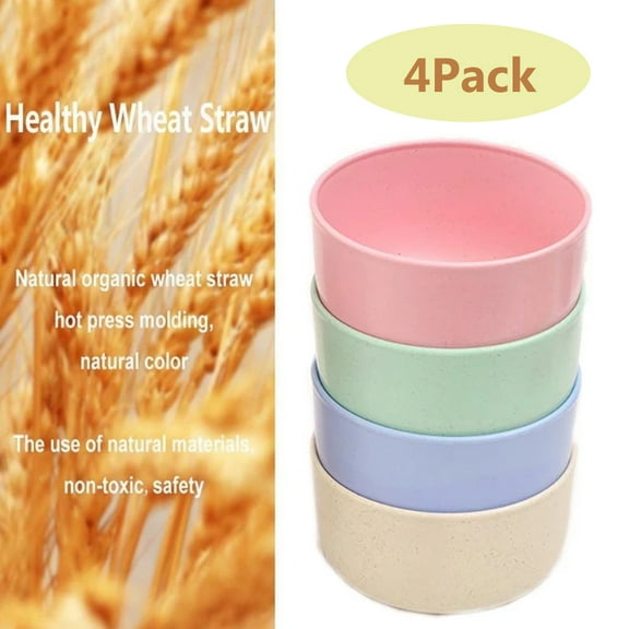 MAINYU 4 Pack Cereal Bowls - Unbreakable Wheat straw Bowls For Kitchen-Eco Friendly Durable Lightweight Bowl Set-Microwavable and Dishwasher Safe-For Cereal, Rice, Noodle, Soup Bowls