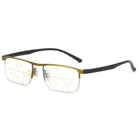 MAINYU Anti-blue Light Reading Glasses Smart Zoom Progressive Multi-Focus Presbyopia Fashion Rectangular Readers for Women Men Lightweight & Comfortable +1.00~+4.00