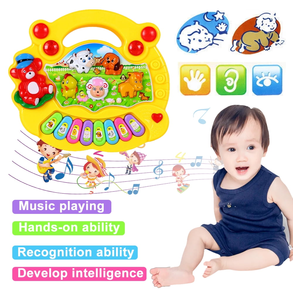 MAINYU Musical Baby Toys 6 to 12 Months, Baby Piano Light Up Animal Musical Toys for Toddlers 1