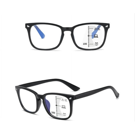 MAINYU Progressive Multifocus Reading Glasses Blue Light Blocking Computer Readers for Women Men Rectangular Eyewear Lightweight Magnification Presbyopia Eyeglasses