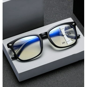 MAINYU Progressive Multifocus Reading Glasses Blue Light Blocking Computer Readers for Women Men Rectangular Eyewear Lightweight Magnification Presbyopia Eyeglasses