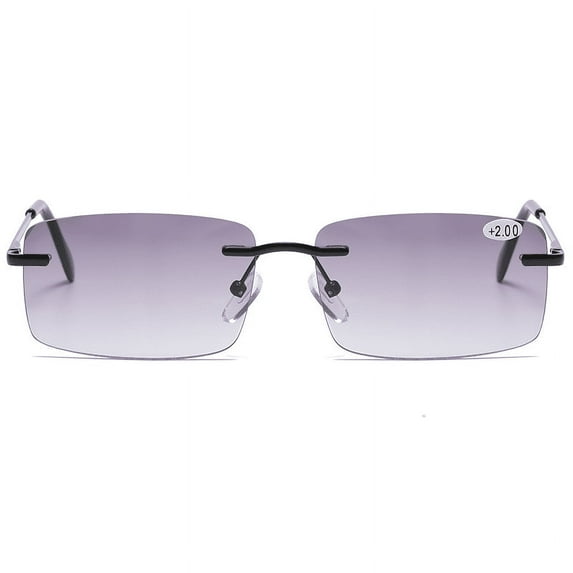 MAINYU Rimless Full Reading Glasses UV400 Protection Spring Hinge Sunglasses Anti Blue Light Computer Readers for Men Women Non Bifocals +1.00~4.00