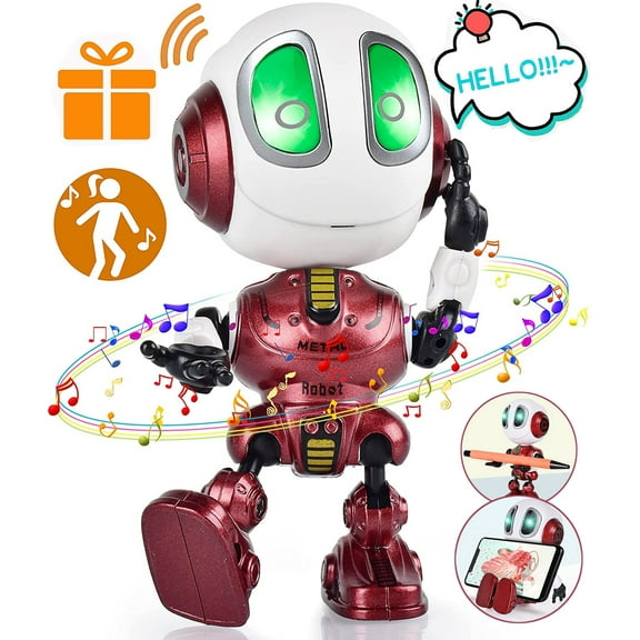 MAINYU Robots Toys Talking Metal Robot for Kids with Flashing Eyes, Interactive Educational Robot Toys for 3 - 7 Years Old Boys Girls, Perfect for Birthday Christmas Gifts
