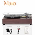 thumbnail image 1 of Maio A4 vintage phonograph, vinyl record, high-fidelity stereo sound, 3-speed belt-driven vintage phonograph, 3.5mm output compatible with external speakers, perfect holiday gift,Red Walnut, 1 of 9
