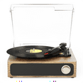thumbnail image 1 of MAIO Record Player, Bluetooth Vintage Audio Turntables 3-Speed 33/45/78RPM Vinyl Spinner with Speakers, Headphone Jack, USB, AUX-in and RCA, Log Wood, 1 of 9
