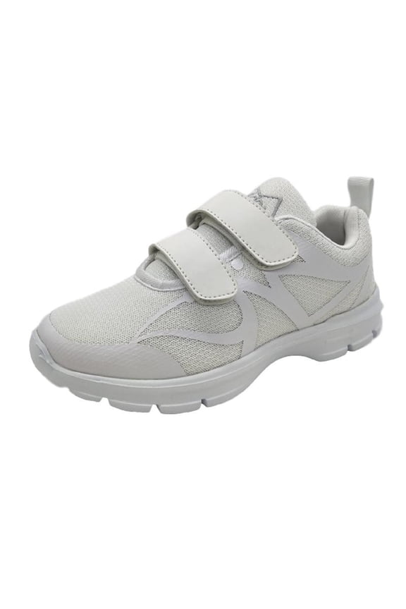 Womens Ultra Light Double Hook-and-Loop PACER Athletic Sneaker Shoe, White