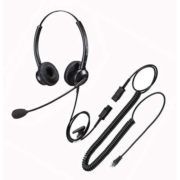 MAIRDI Phone Headset with Noise Cancelling Microphone, Binaural Call Center Headset with RJ9 Jack for Office Landline Phones, Work for Plantronics Avaya Nortel Polycom Aastra