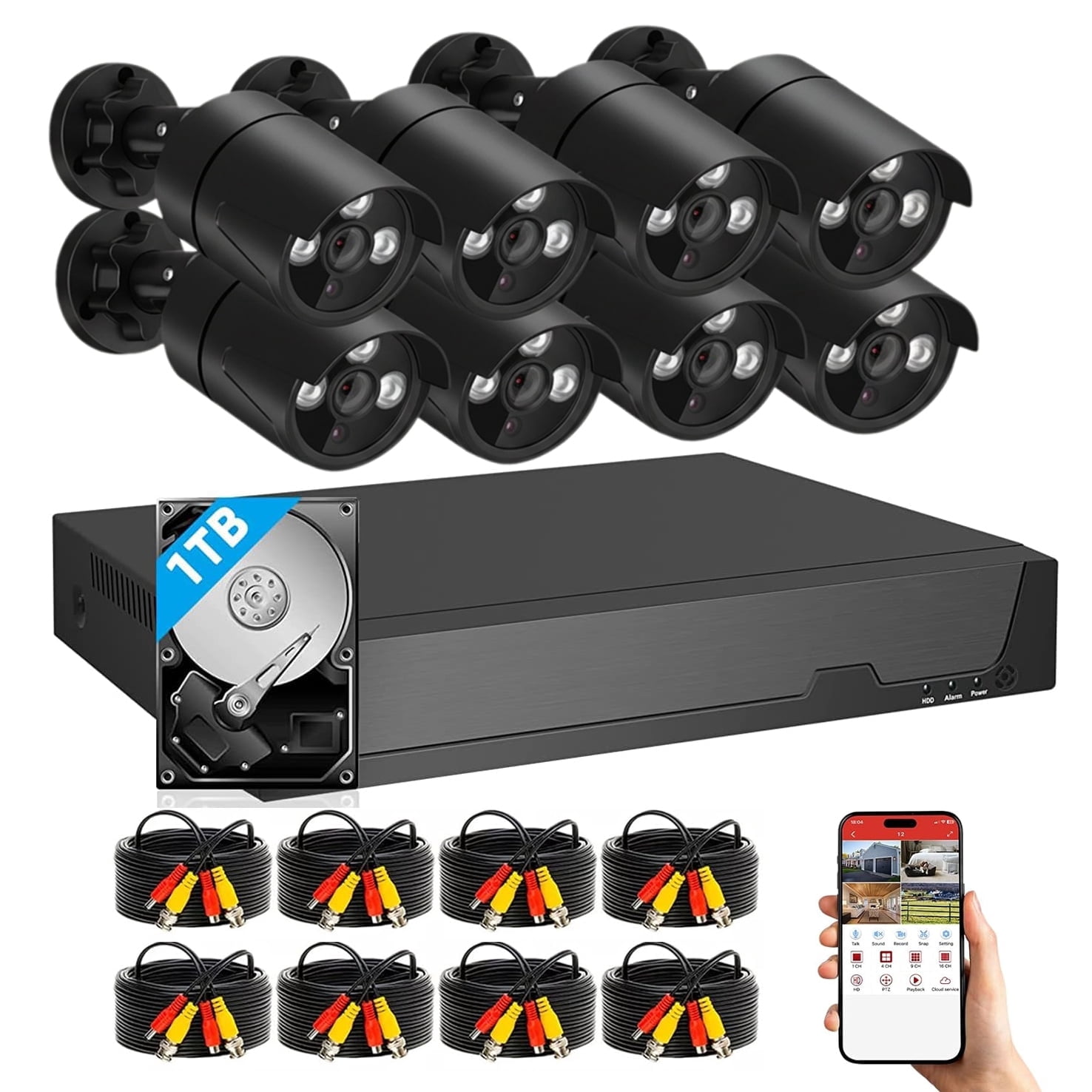 MAISI 3K Lite Wired Security Camera System with AI Human/Vehicle Detection, H.265+ 8CH Surveillance DVR with 1TB Hard Drive and 8 x 4MP HD Outdoor CCTV Cameras, Smart Night Vision, IP65 Waterproof