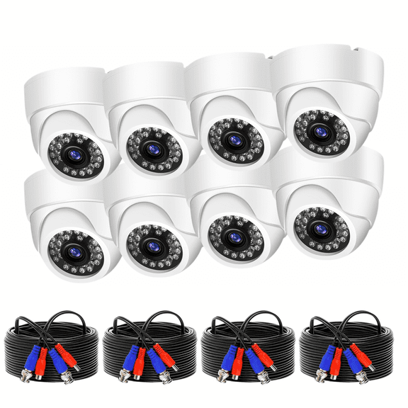 MAISI 5MP Security Camera 4-in-1 CCTV Dome Wired Camera, AHD Surveillance Video Camera for Indoor Outdoor Use, Clear B & W Night Vision,Power Adapter BNC Cable Included