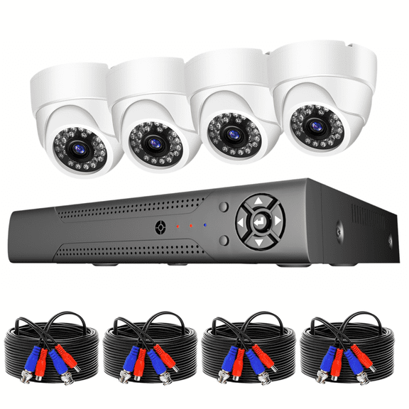 MAISI H.265+ Home Security Camera System with AI Human Vehicle Detection, 5MP 3K Lite 8 Channel CCTV DVR Recorder and 8x 5MP Dome CCTV Camera Outdoor Indoor, 80ft Night Vision,NO HDD