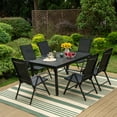 thumbnail image 1 of MAISON ARTS 7/9 PCS Outdoor Patio Dining Set, 6/8 Folding Reclining Chairs, 1 Rectangular Expandable Table 7-Piece Set 6, 1 of 5