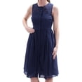 thumbnail image 1 of MAISON JULES $100 Womens New 1825 Navy Fit + Flare Dress L B+B, 1 of 2