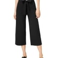 thumbnail image 1 of maison Jules Womens Tie Waist Casual Wide Leg Pants, Black, Large, 1 of 2