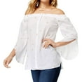 thumbnail image 1 of MAISON JULES $59 Womens New 1489 White Embroidered Slitted Top 2XS B+B, 1 of 2