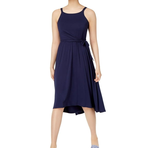 MAISON JULES $59 Womens New Navy High Low Fit + Flare Dress XS B+B