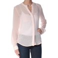 thumbnail image 1 of MAISON JULES $60 Womens New 1665 Pink Cuffed V Neck Button Up Top XS B+B, 1 of 2
