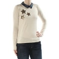 thumbnail image 1 of MAISON JULES $69 Womens New 1004 Beige Embellished Long Sleeve Sweater XS B+B, 1 of 2