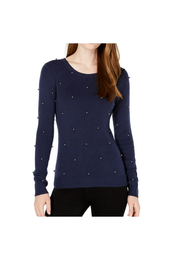 Womens Pearl Pullover Sweater, Blue, Small