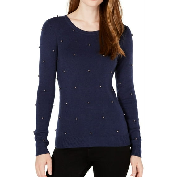 maison Jules Womens Pearl Pullover Sweater, Blue, Small
