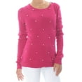 thumbnail image 1 of MAISON JULES Womens Pink Embellished Long Sleeve Sweater  Size: S, 1 of 2