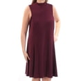 thumbnail image 1 of MAISON JULES $80 Womens New 1151 Purple Turtle Neck Shift Dress L B+B, 1 of 2