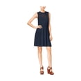 thumbnail image 1 of MAISON JULES $80 Womens New 1609 Navy Eyelet Waist A-Line Dress 2XS B+B, 1 of 2