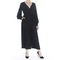 thumbnail image 1 of MAISON JULES $89 Womens New 1171 Black V Neck Wide Leg Casual Jumpsuit 6 B+B, 1 of 2