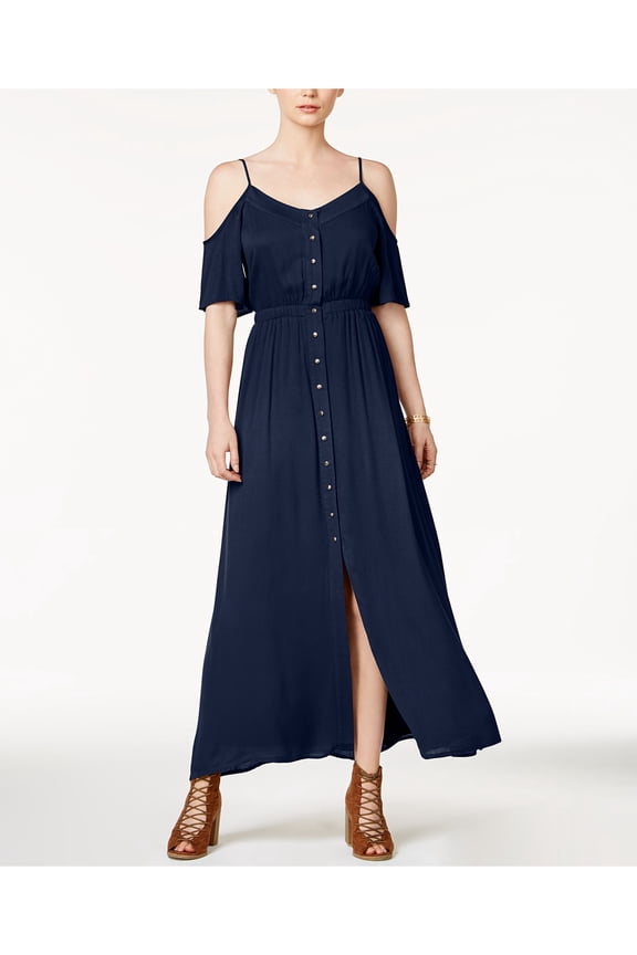 $89 Womens New 2014 Navy Button Down Blouson Dress S B+B