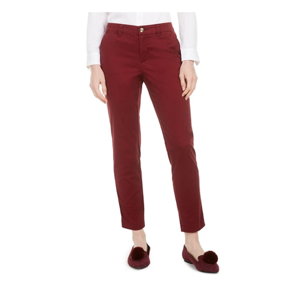 MAISON JULES Womens Burgundy Cropped Pants 4