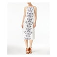 thumbnail image 1 of MAISON JULES Womens White Embroidered Spaghetti Strap Square Neck Midi A-Line Dress  Size: L, 1 of 4