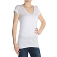 thumbnail image 1 of MAISON JULES Womens Light Blue Short Sleeve V Neck Top 2XS, 1 of 2