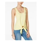 MAISON JULES Womens New 1032 Yellow Striped Tie Scoop Neck Top XXL B+B