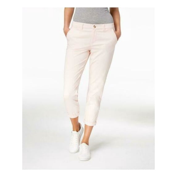 MAISON JULES Womens Pink Zippered Pocketed Straight leg Pants Size: 2