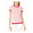 thumbnail image 1 of MAISON JULES Womens Red Printed Short Sleeve Crew Neck Top Size: L, 1 of 4