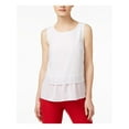 thumbnail image 1 of MAISON JULES Womens White Textured Sleeveless Jewel Neck Tunic Top Size: 2XS, 1 of 1