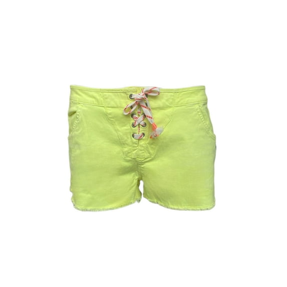 MAISON SCOTCH Women's Lace Tie Up 4 Pockets Shorts, Yellow, 2
