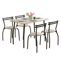 MAISONPEX 5-Piece Kitchen Table and Chairs for 4 Metal Frame, Modern Dining Table Set for Dining Room