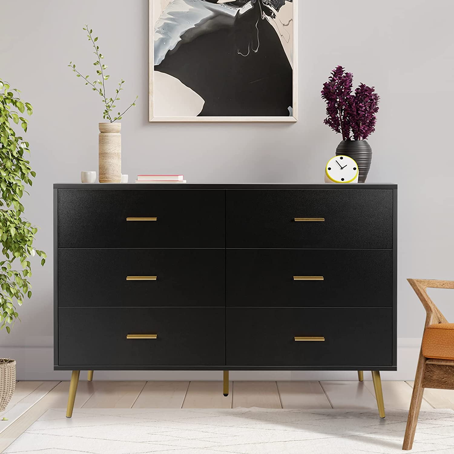 Black 2024 gold dresser