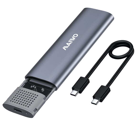 MAIWO M.2 SSD Enclosure Adapter,USB 3.2 Gen 2 (10Gbps)to M.2 NVME/SATA,Support UASP Trim, 2TB Storage Expansion,M or B&M Keys,Aluminum Alloy,Tool Free,Automatic Sleep (FIts 2230/2240/2260/2280)