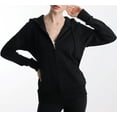 thumbnail image 1 of MAJECLO Women's Casual Full-Zip Hooded Lightweight Long Sleeve Sweatshirt (Small, Black), 1 of 6
