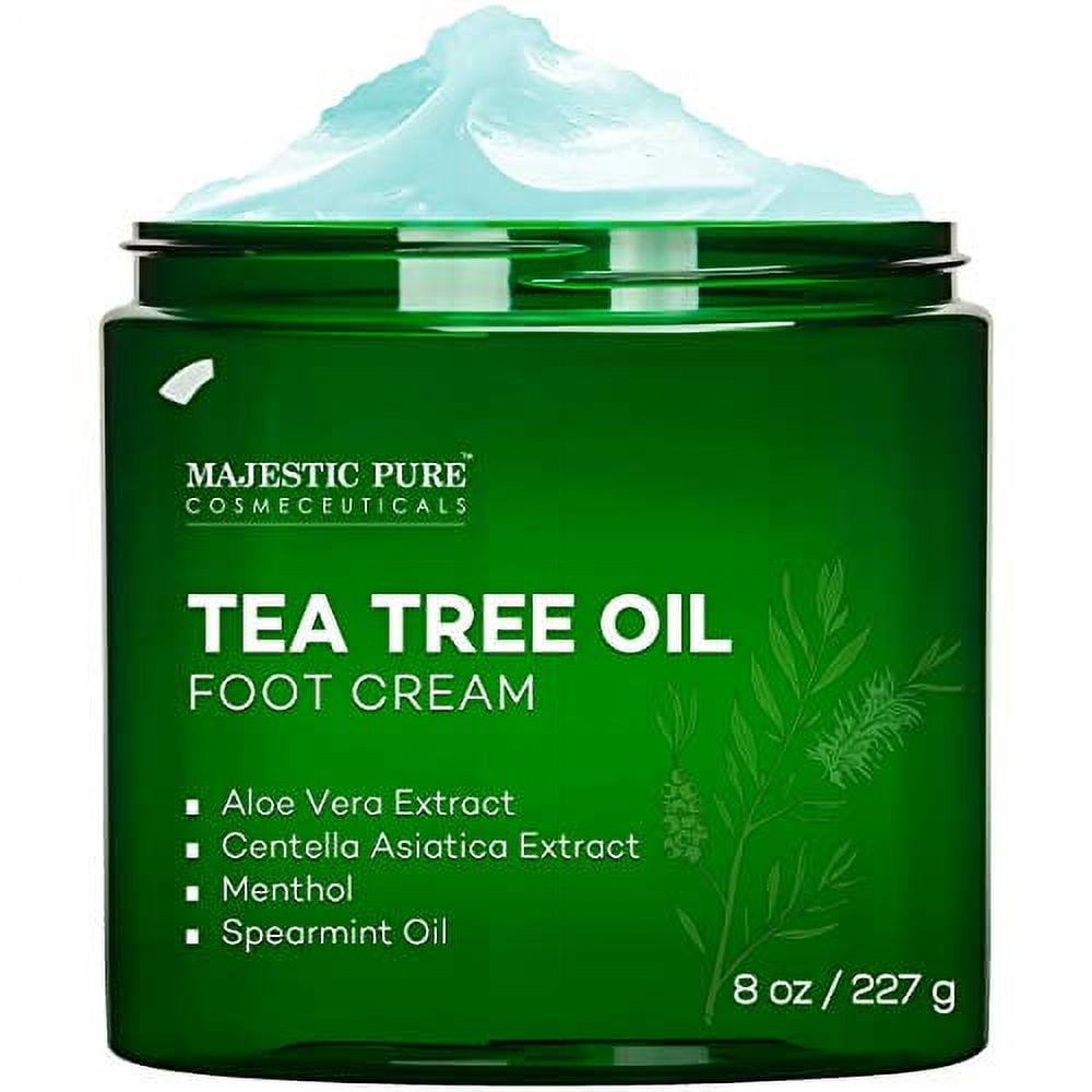 MAJESTIC PURE Athletes Foot Cream with Tea Tree Oil, Aloe & Spearmint