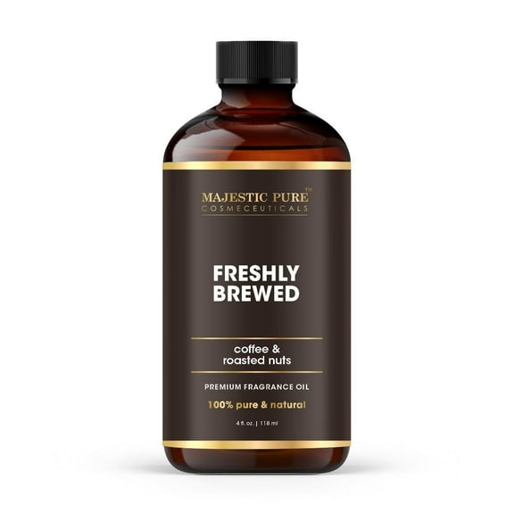 MAJESTIC PURE | Coffee & Roasted Nuts Premium & Free from Mineral Oil | Coffee Flavour, Cocoa Extract, Nutmeg Oil Used in Diffusers, DIY, Self Care | 4 fl oz