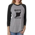 thumbnail image 1 of MAJESTIC SEA FLAP FLAP Unisex 3/4 Sleeve Baseball Raglan Tee, 1 of 1