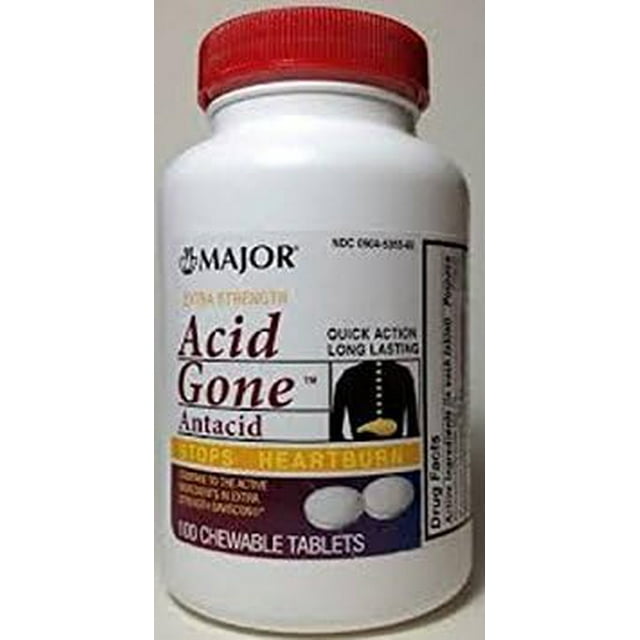 MAJOR Acid Gone Extra Strength Antacid Chewable Tablets Acid Reflux