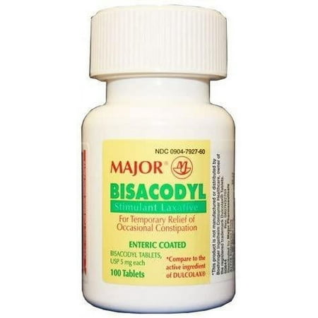 MAJOR Bisacodyl Enteric Coated Tablets 5mg - 100 Count
