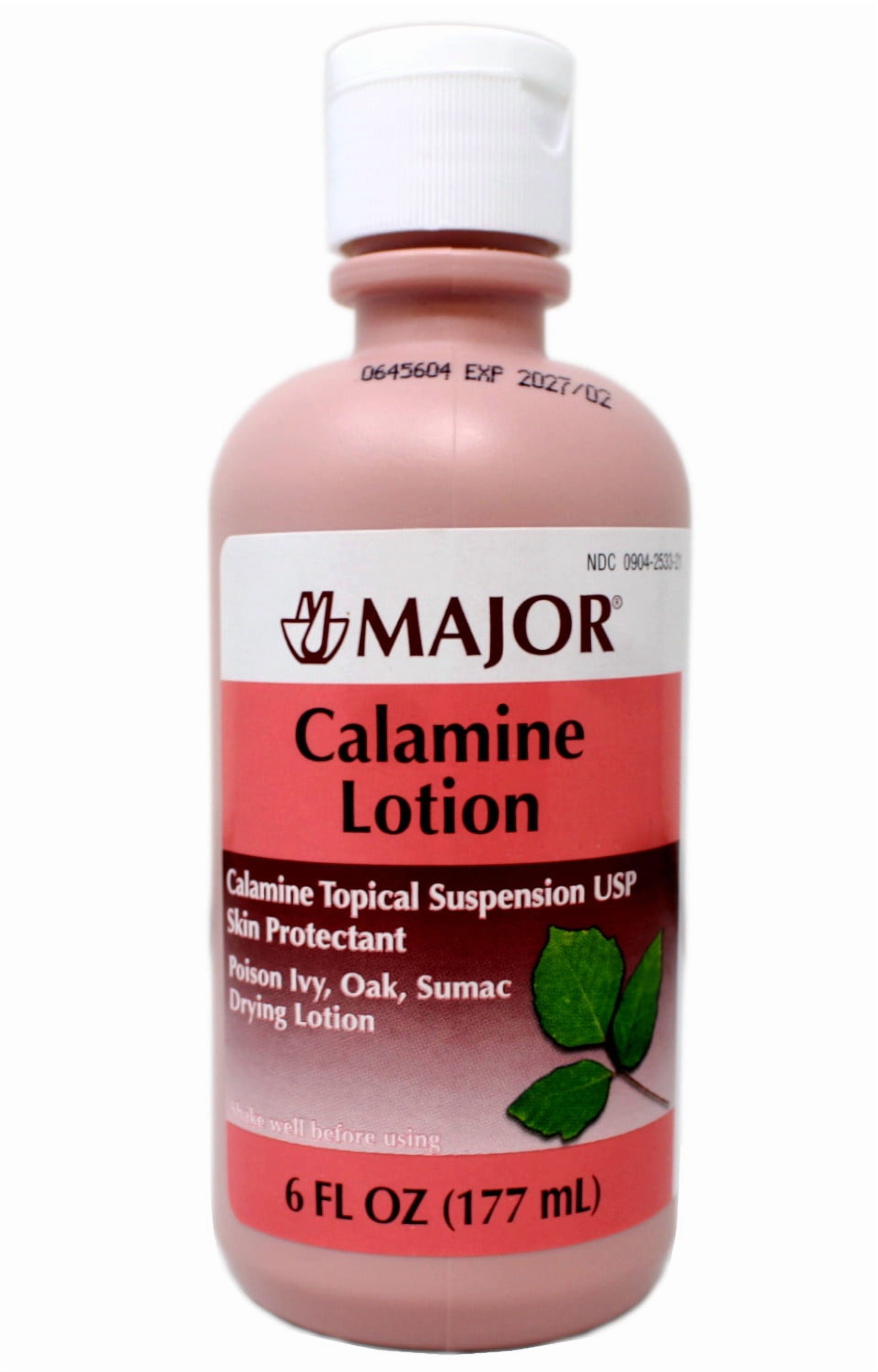 Major Calamine Lotion Skin Protectant, Poison Ivy, Oak, Sumac Drying Lotion, 6 FL OZ