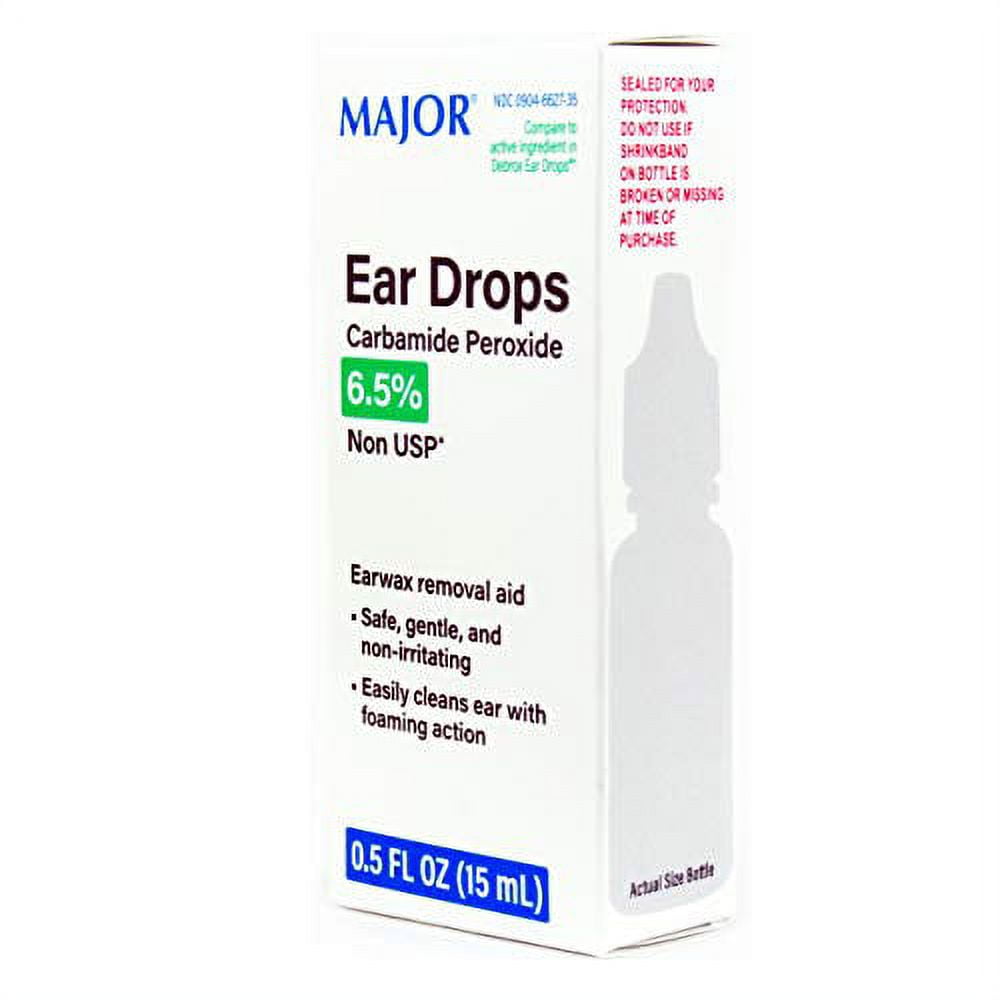 MAJOR Ear Drops Earwax Removal Aid 0.5oz 15mL CARBAMIDE PEROXIDE 6.5