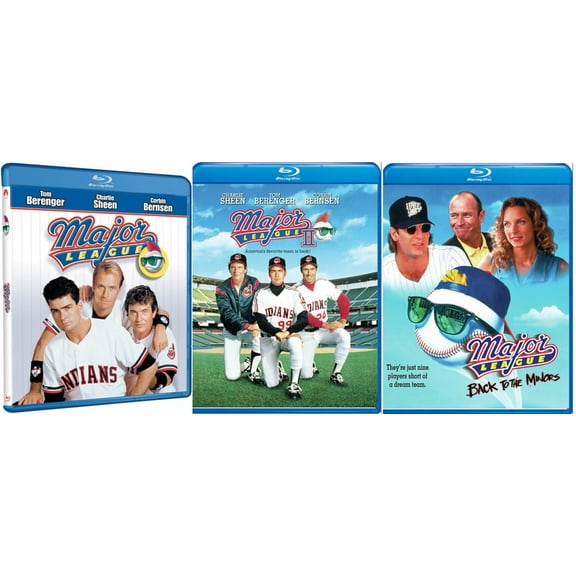 MAJOR LEAGUE 1 2 3 TRILOGY Charlie Sheen 3 Blu Ray Set Widescreen Includes Vintage Baseball Glossy Print Art Card