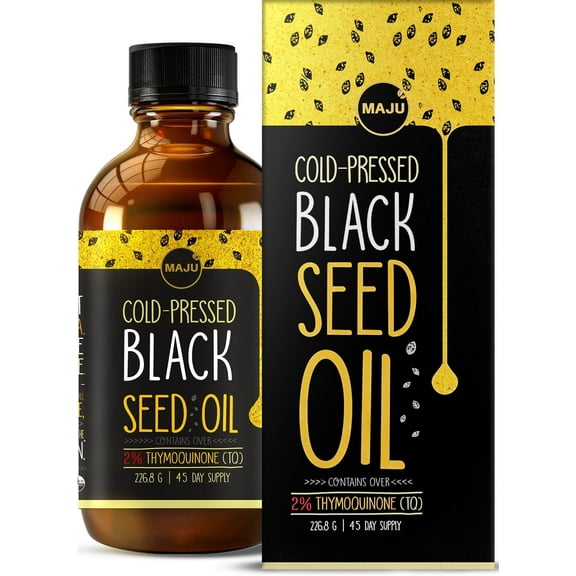 MAJU's Black Seed Oil, 8 Fl Oz - 2%+ TQ, Cold Pressed Nigella Sativa Oil, High Thymoquinone
